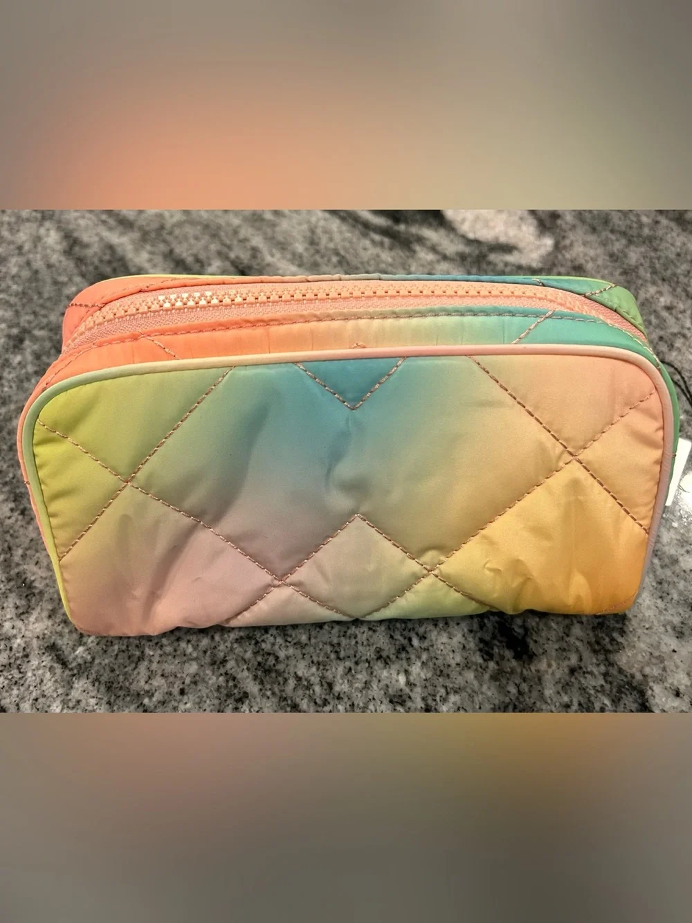 NWT Marc Jacob's Rainbow Colored Quilted Cosmetic Makeup Bag